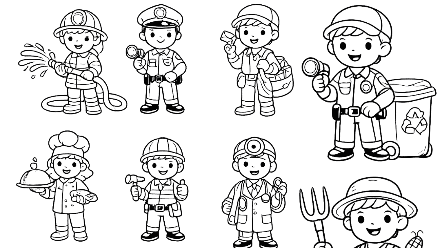 Preschool Community Helpers Coloring Pages Home Sketch Coloring Page