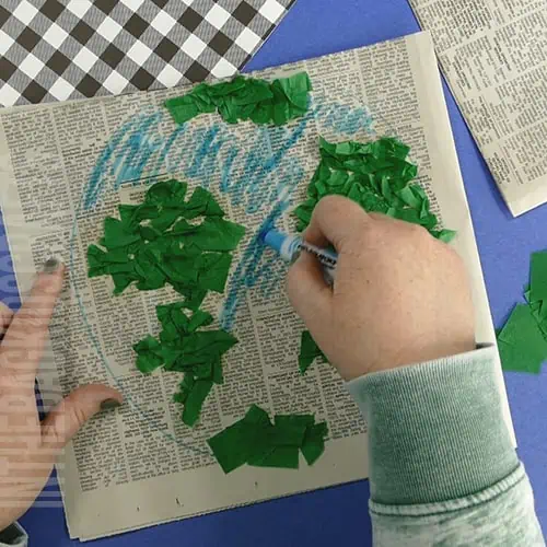 Earth Day Craft for Kids with Recycled Newspaper • In the Bag Kids' Crafts