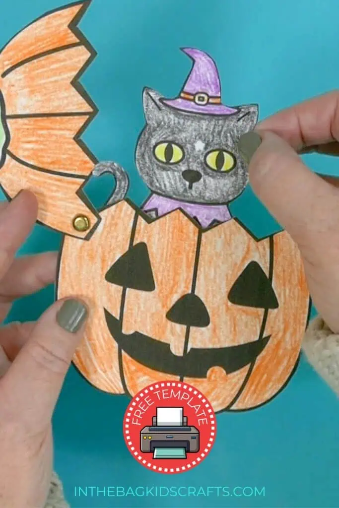 Pumpkin and Black Cat Halloween Craft Printable • In the Bag Kids' Crafts