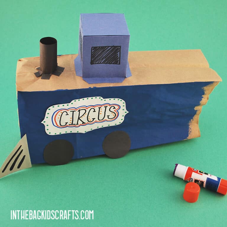 Train Craft Made with Paper Lunch Bags • In the Bag Kids' Crafts
