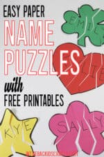 Name Puzzle Printable Crafts (FREE!) • In the Bag Kids' Crafts