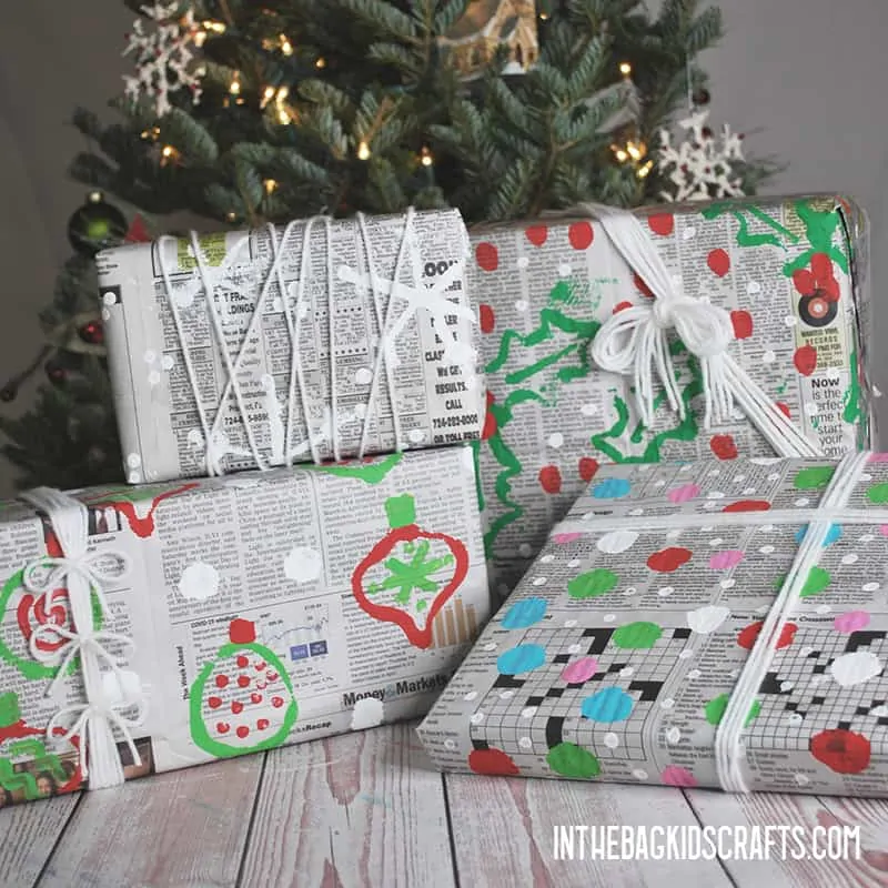 DIY Wrapping Paper for Christmas • In the Bag Kids' Crafts