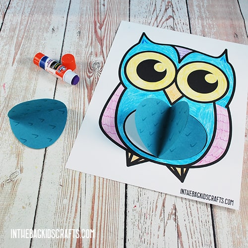 PRINTABLE OWL CRAFT FOR KIDS STEP 4