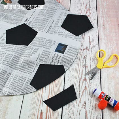 Soccer Ball Craft {from Recycled Newspaper!} • In the Bag Kids' Crafts